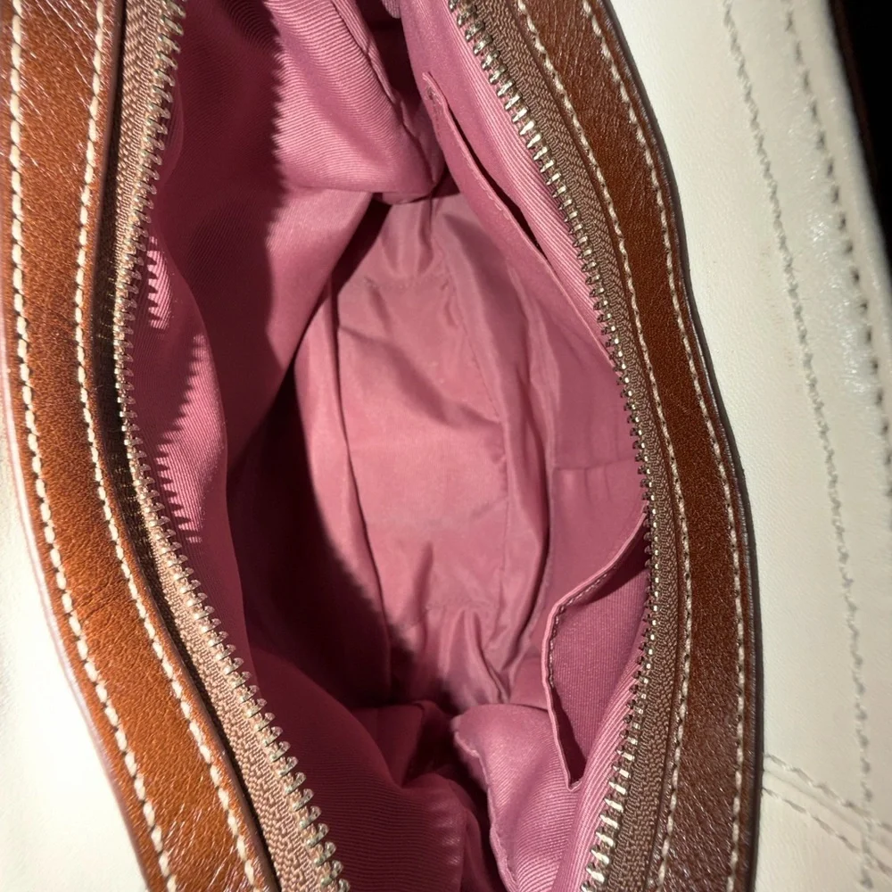 Coach White and Brown Hobo Bag# F15527